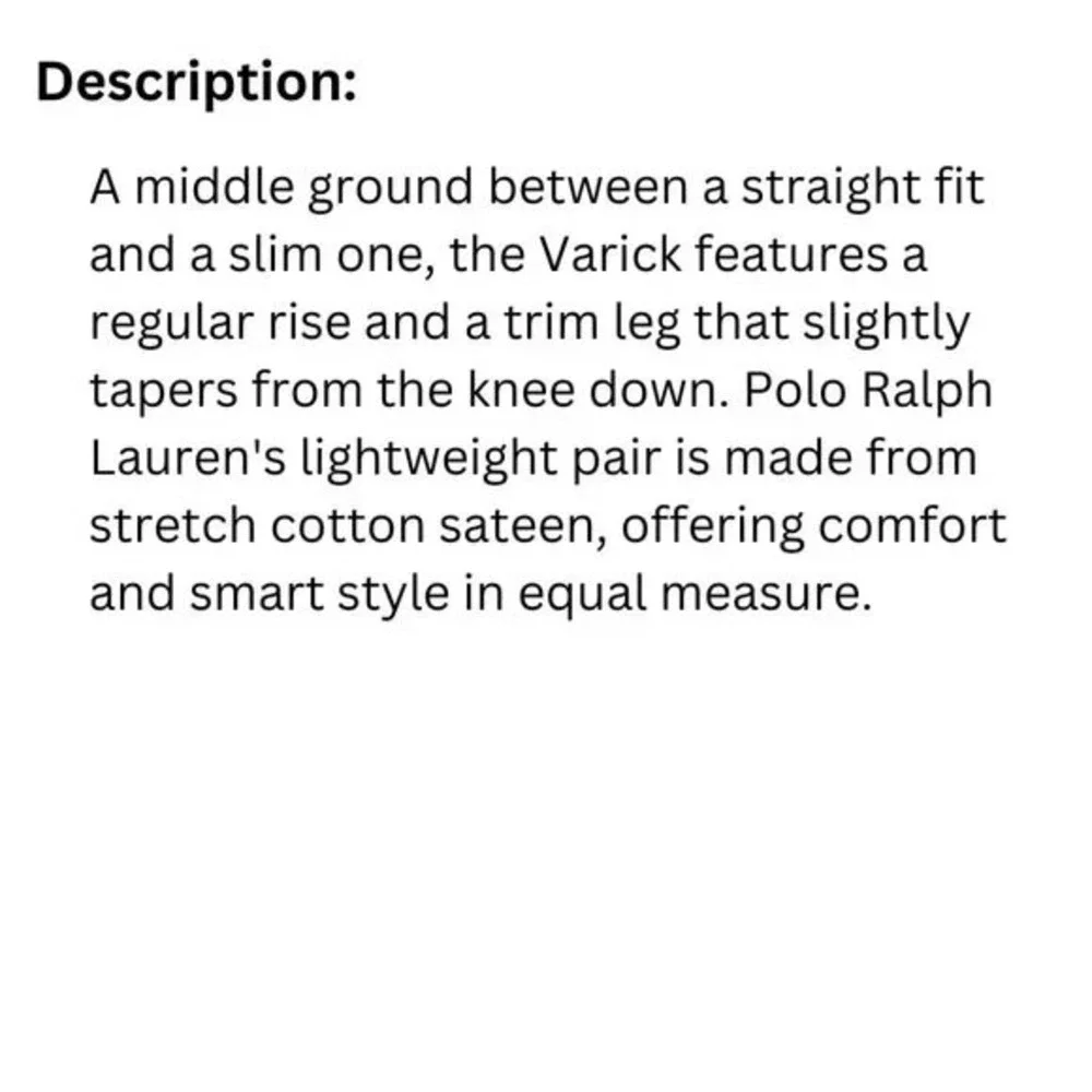 NEW Polo Ralph Lauren Men's Slim‎ Straight Stretch Sateen Five-Pocket Pants
